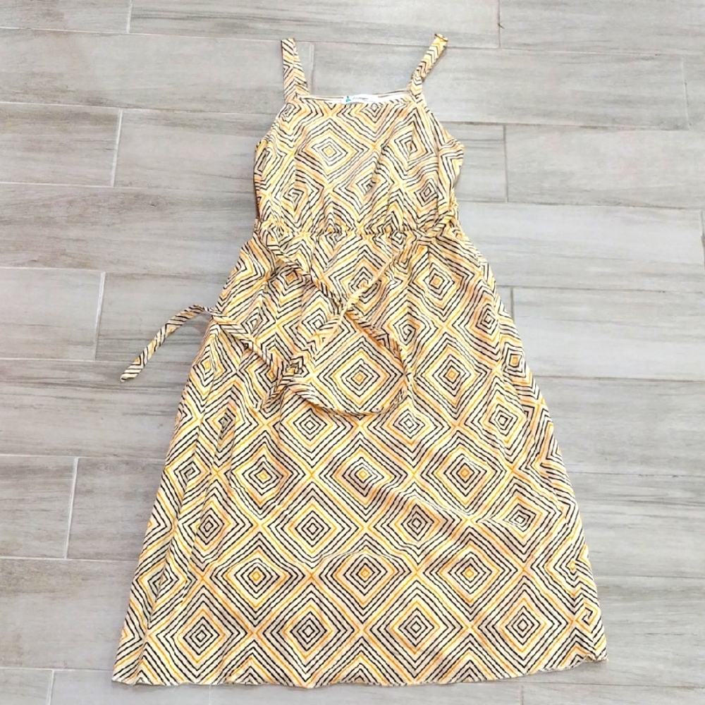 Geometric Patterned Yellow and BlackDress